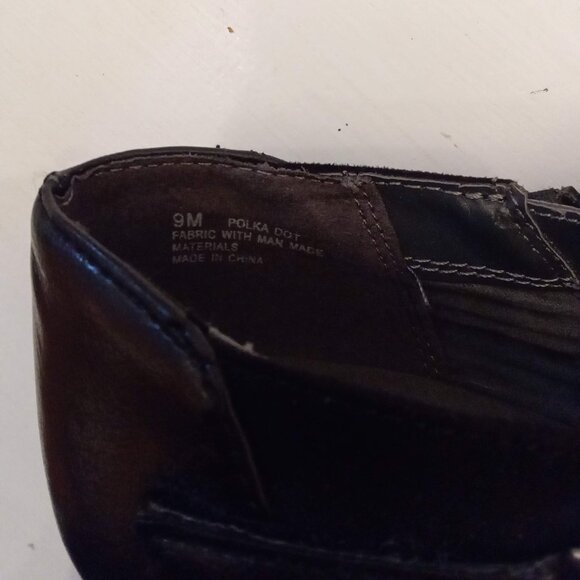 Aerosoles Heelrest Black Suede Ankle Boots Womens US 9 M Booties Polka Dot Style - Picture 4 of 9